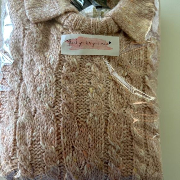 VINTAGE LIZ CLAIBORNE PEACH PULLOVER CABLED SWEATER-EUC/L - Picture 9 of 9